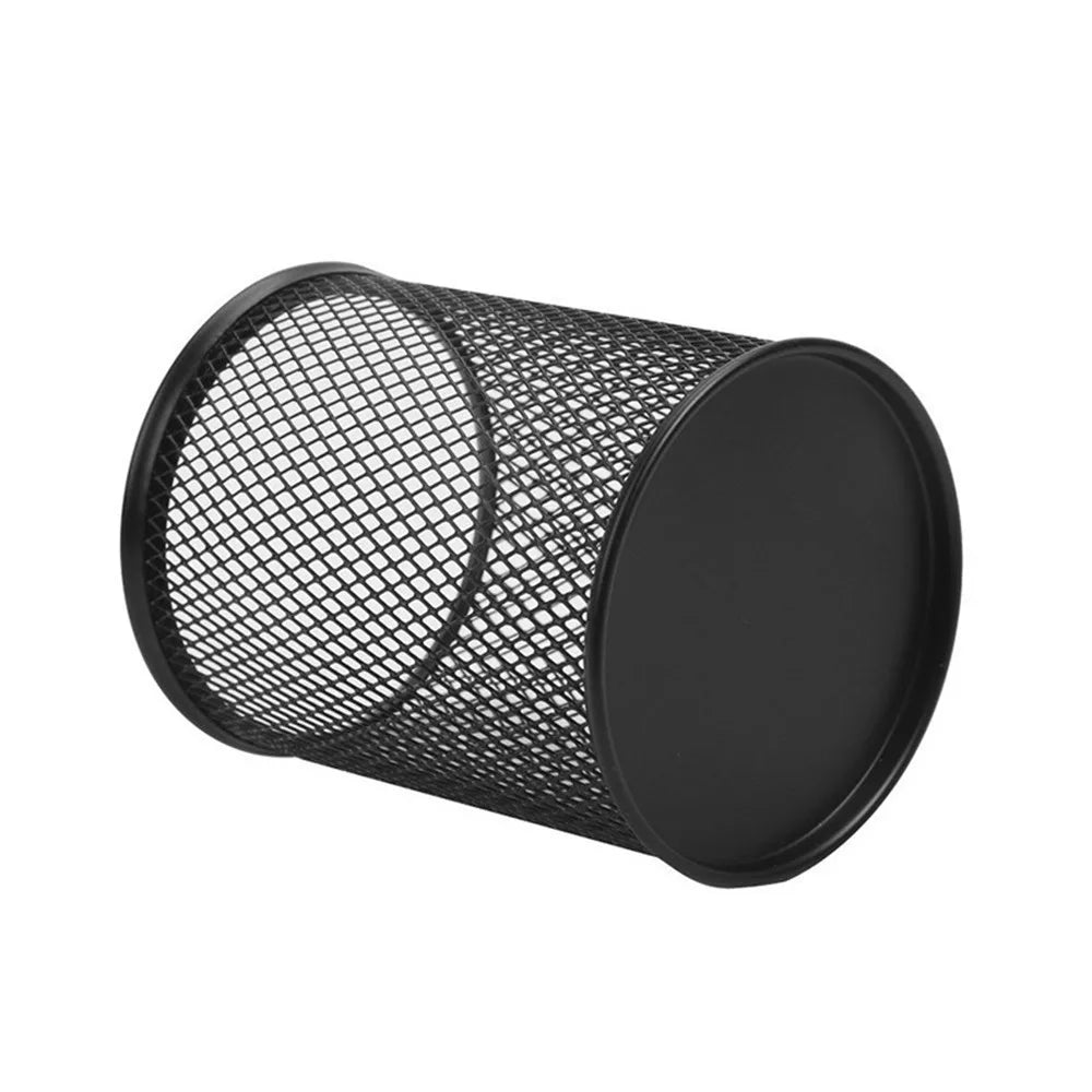 Student Desktop Stationery Storage Metal Pen Holder Iron Mesh Storage Bucket Multifunctional Color Hollow Iron Pen Holder 3pcs Oasis Select