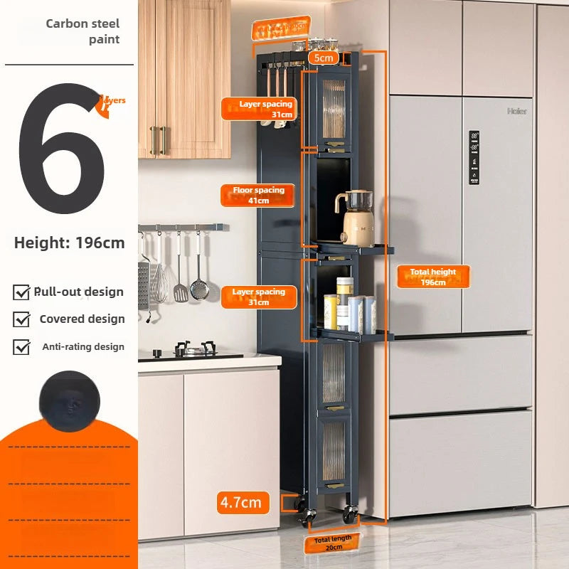 Drawable Kitchen Crevice Storage Cabinet Multi-layer Ultra Narrow