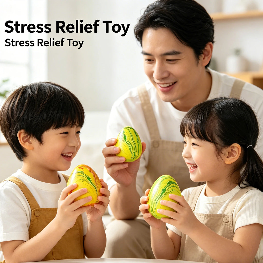 Marbled Egg Stress Relief Toy Squeeze Sensory Fidget Toy Slow Rising Squishy Funny Relax Toy for Anxiety Relief Portable Daily Oasis Select