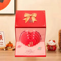 6/10 Slots Birthday Red Envelope Wish Lucky 3D Folding Cake Greeting Card with Bowknot Paper Cash Gift Bag Spring Festival Oasis Select 6 Cards Style A 175x88mm