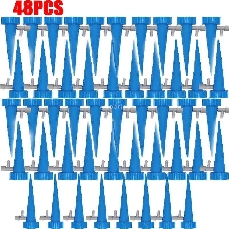 Automatic Drip Plants Irrigation Drip Irrigation Garden Watering System Garden Plant Self Watering Kits Insert Watering Devices Oasis Select 48PCS-Blue