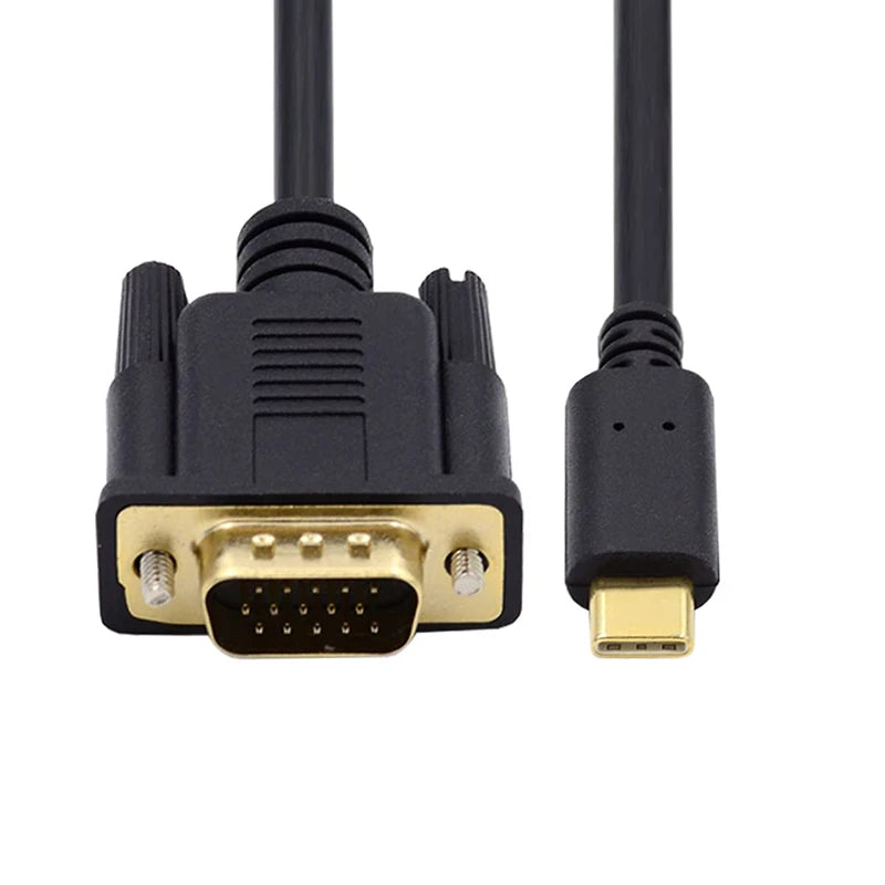 USB C To VGA Adapter USB Type C Cable To VGA for Apple Macbook Air Macbook Pro Input USB-C Cable To VGA Out Up To 1080P Oasis Select