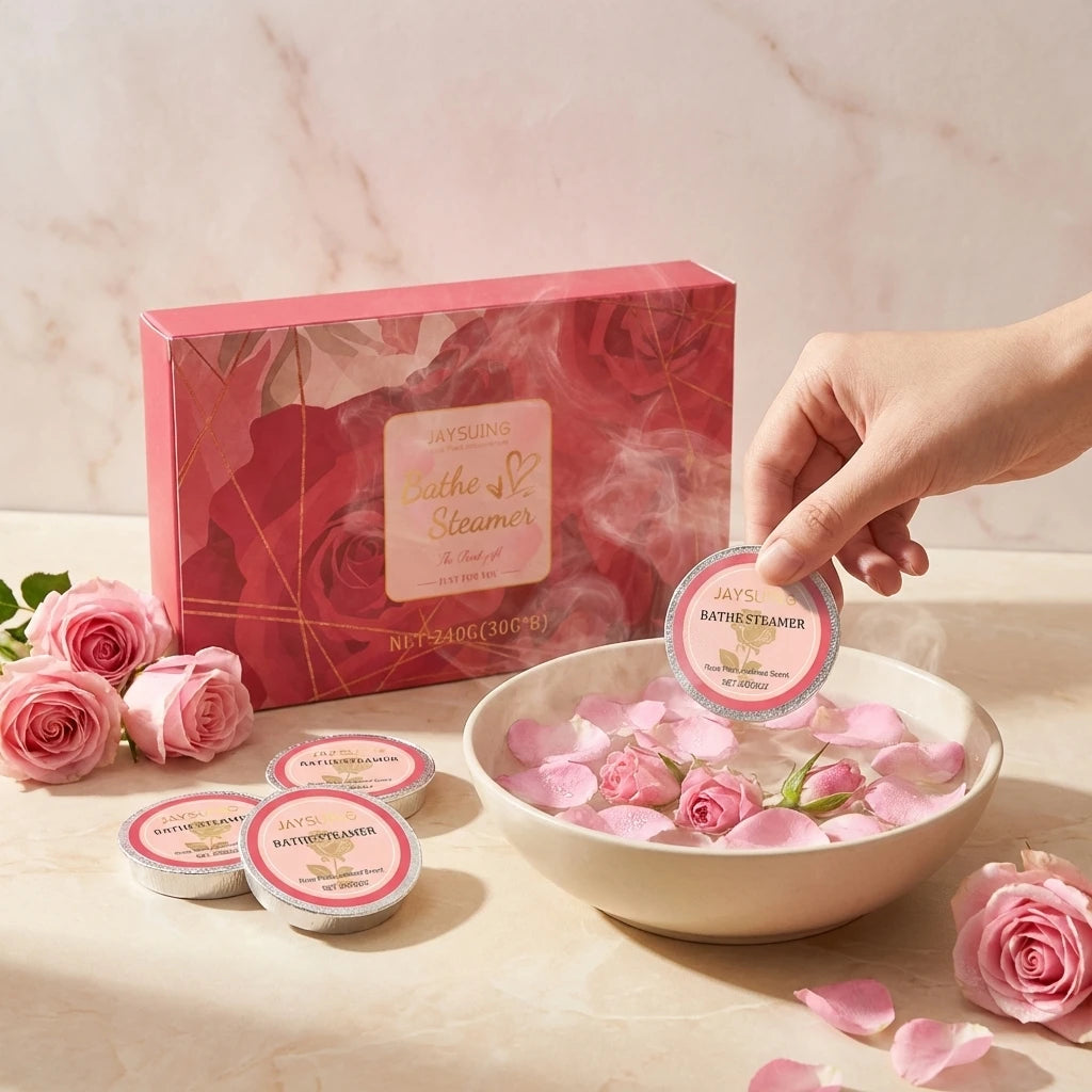 Jaysuing Rose Aromatherapy Shower Tablets – 8pc Gift Box Aromatherapy Shower Tablets Oasis Select