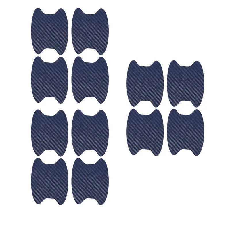 4/8/12/16Pcs Car Styling Mouldings Sticker Car Door Sticker Carbon Fiber Scratches Resistant Cover Auto Handle Protection Film Oasis Select 12pcs blue