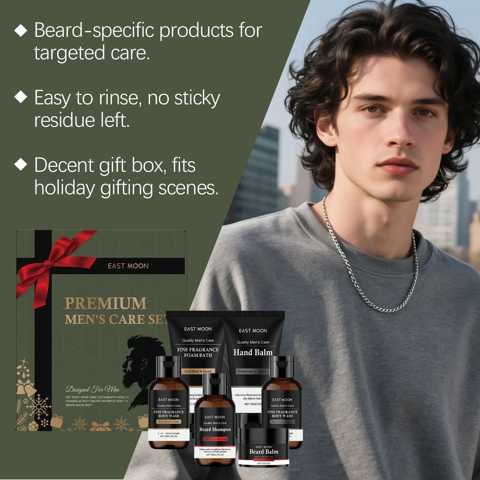Men's 5-in-1 Grooming Gift Set – Beard, Body & Hand Care Men's Grooming Gift Set Oasis Select