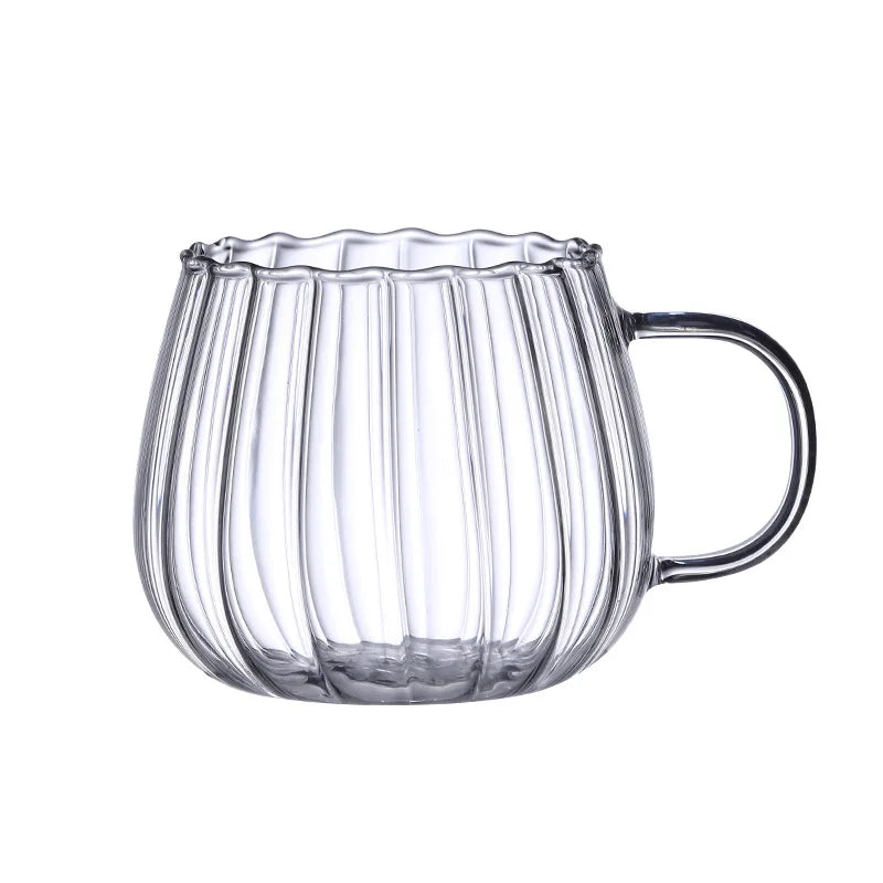 400ml Pumpkin Shaped Glass Cups High Borosilicate Glass Coffee Tea Drinks Dessert Breakfast Glasses For Juice Milk Tea Drinkware Oasis Select Clear 400ml
