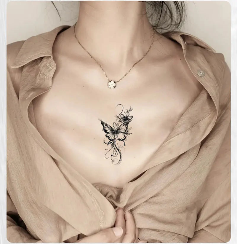 New butterfly tattoo sticker niche hottie personality realistic lasting waterproof advanced sense tattoo Oasis Select
