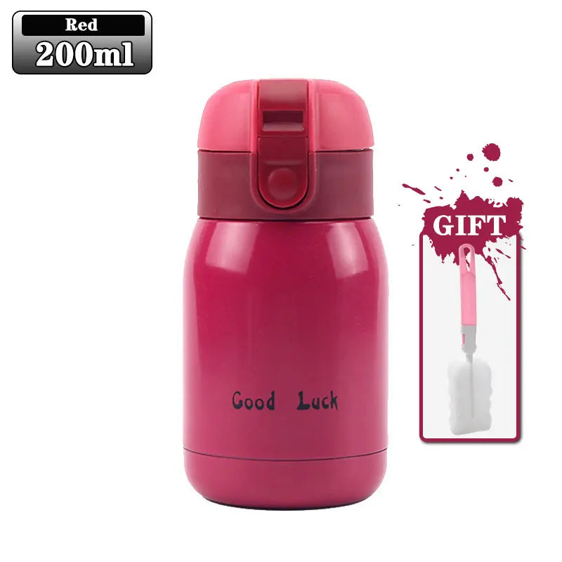 Wholesale 200ML Flip Top Thermal Mug Stainless Steel One Touch Kids Thermos Bottle Flask With Button Lid Oasis Select Rose Red 200ml