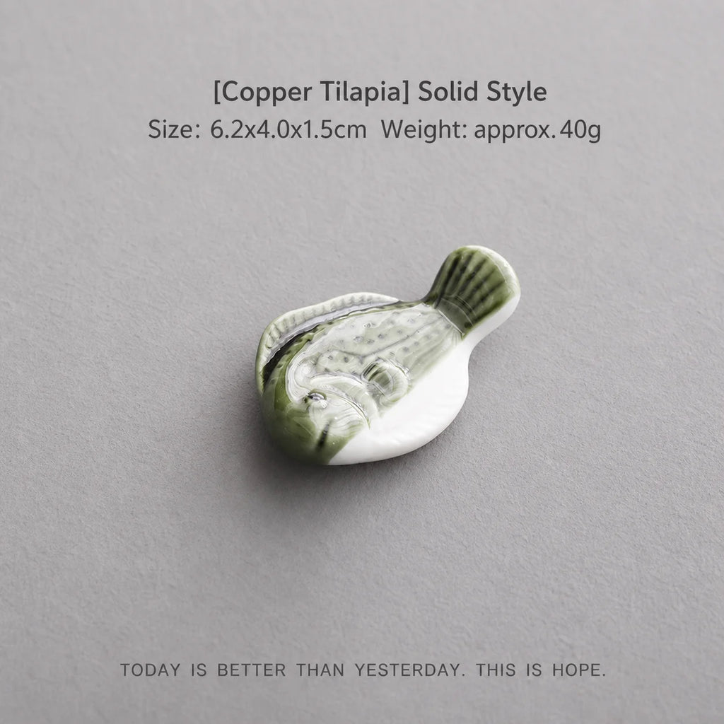Ceramic Fish Chopstick & Pen Holder – Decorative Desk Ornament