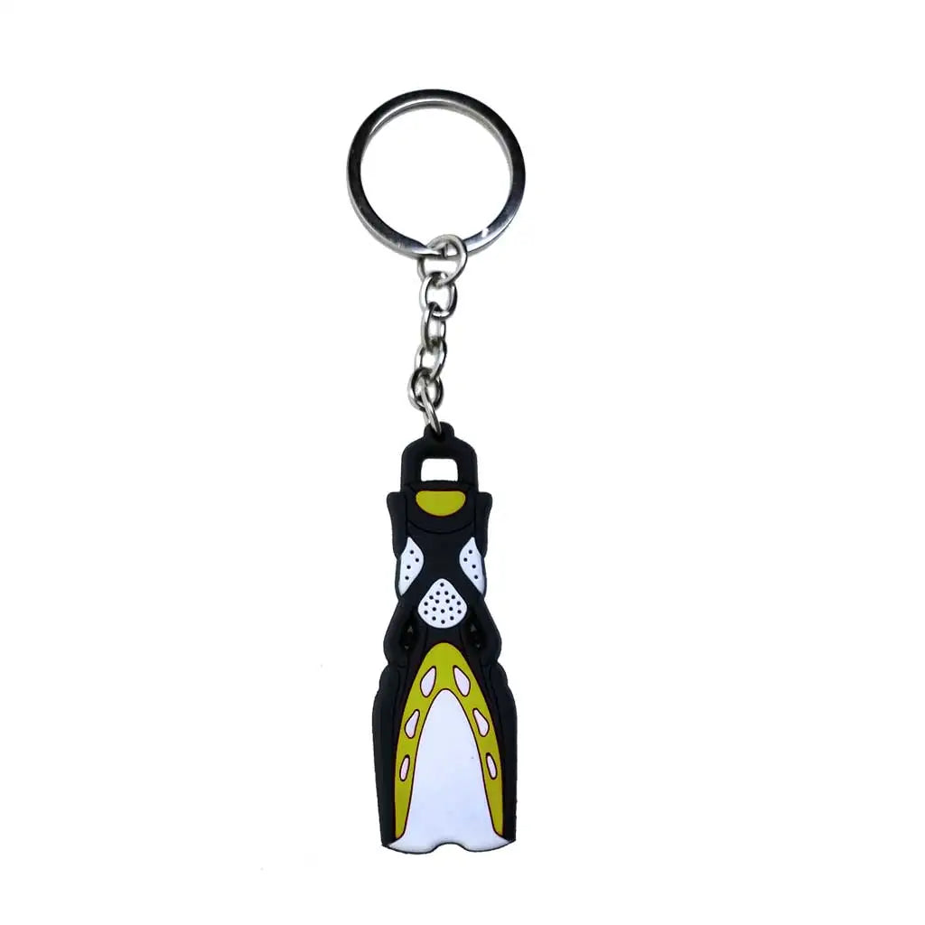 Mini Fins Keychain Scuba Flipper Key Chain Dive Key Ring Holder Keyring Pendant Ornaments OW AOW Keepsake Gift Zipper Handle Oasis Select Yellow