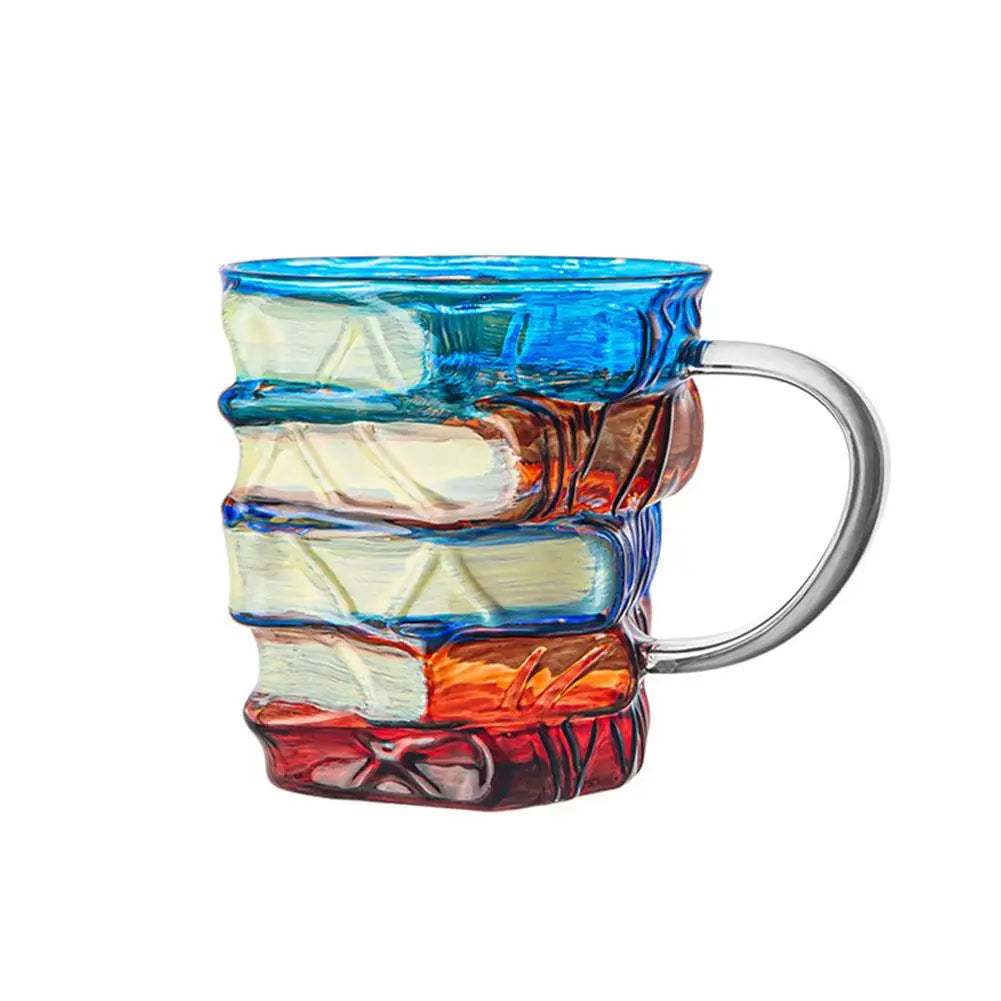 Painted Book Mug Resinz Novelty 3d Painted Books Coffee Mug Unique Colorful Resin Books Stack Coffee Cup Collection Gifts Oasis Select 420ML A