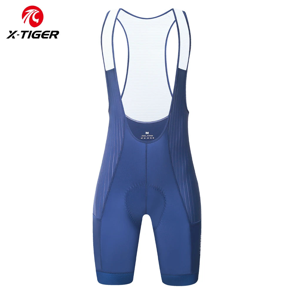 X-TIGER Men's Cycling Shorts Long Distance Riding Bib Shorts Pro Men's Cycling Shorts High Density Foam Cushion 5 CM Leg Gripper Oasis Select XM-DBK-36402 M