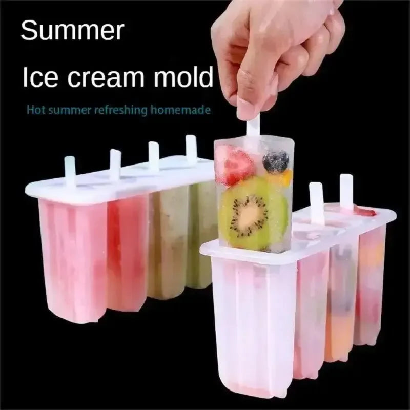 4-Link Old Popsicle Mold With Lid Home Made Homemade Mung Bean Popsicle Homemade Ice Cream Frozen Ice Cream Molds Oasis Select