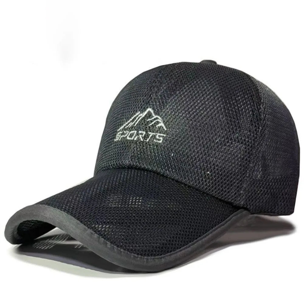 Lightweight Adjustable Mesh Baseball Cap Casual Style Wide Brim Golf Mesh Hat Breathable Sun Protection Cozy Tide Hat Running Oasis Select Dark Grey