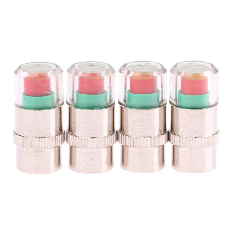 4Pcs/Set Car Tire Pressure Indicator Tire Pressure Gauge Alert Monitoring Valve Cap Sensor For External Valve Detection Oasis Select