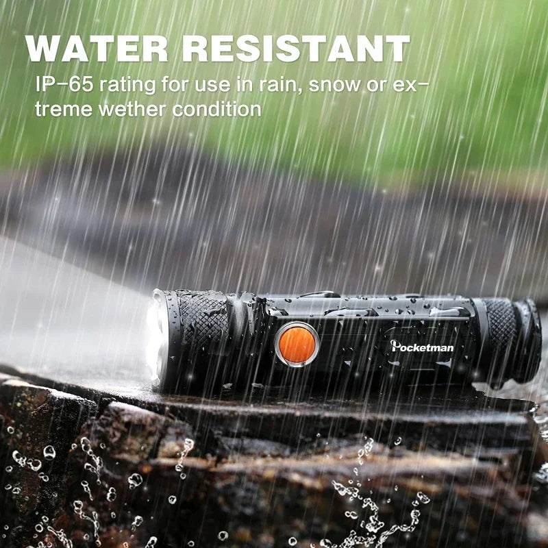 USB Rechargeable Flashlights with COB Side Light High Power LED Flashlight Outdoor Emergency Light Torch with Built-in Battery Oasis Select