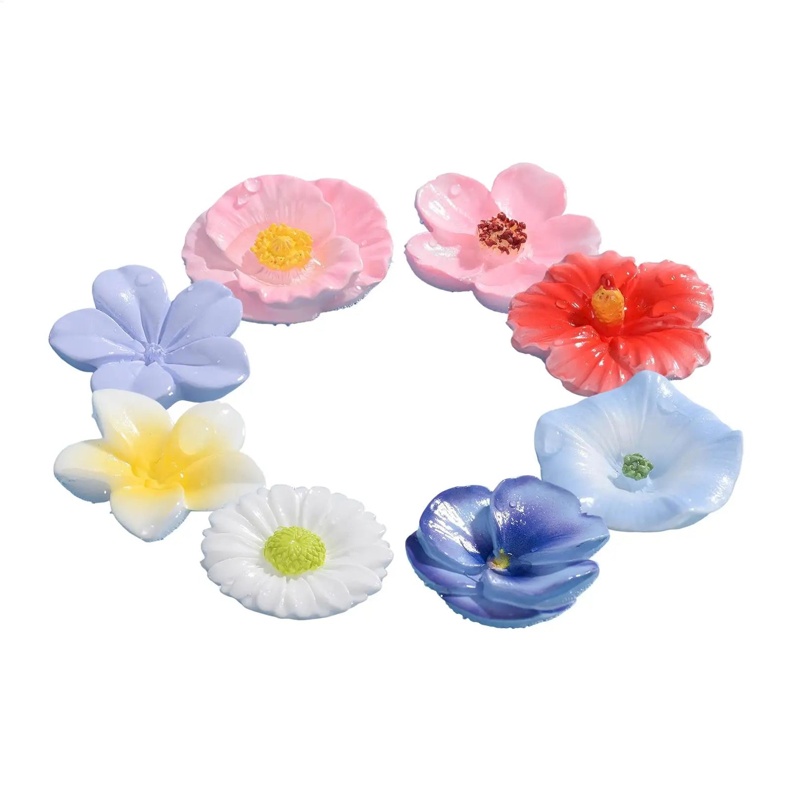 8 Pieces Aesthetic Weatherproof Flower Bee Feeder Floating Bee Station Outdoor Decor for Garden Patio Balcony Pond Wild Bird Oasis Select