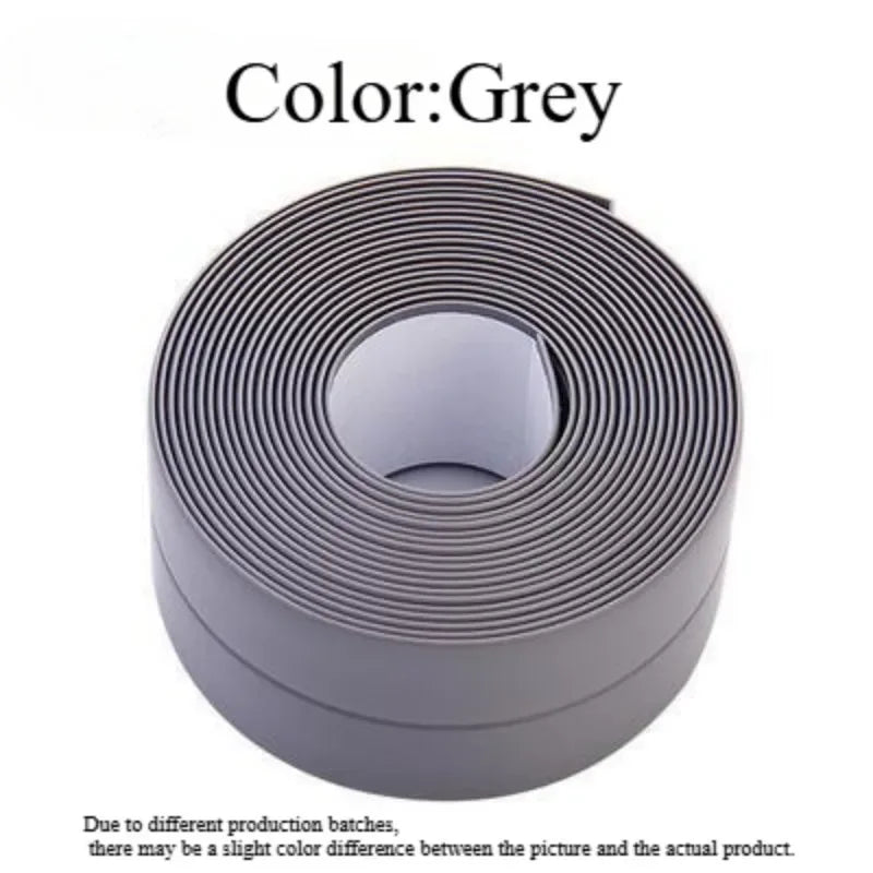 1 Roll of Waterproof White PVC Self-Adhesive Tape - Perfect for Bathroom, Sink & Kitchen - Super Strong Stickiness! Oasis Select grey 3.2m 2.2cm