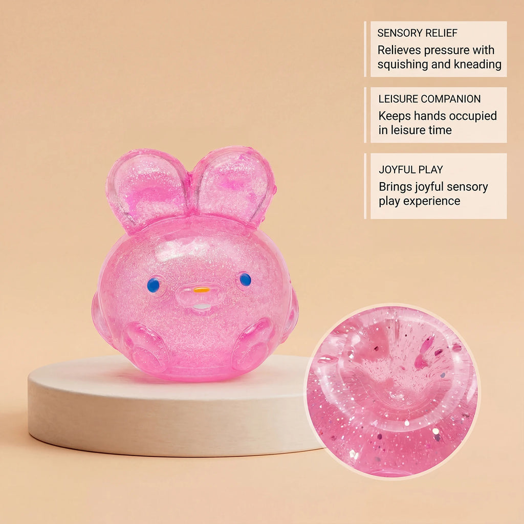 Jelly Rabbit Hops Sensory Squeeze Toy Stress-Relief Slow Rebound Soft Pinch Desktop Decoration Party Birthday Gifts Oasis Select