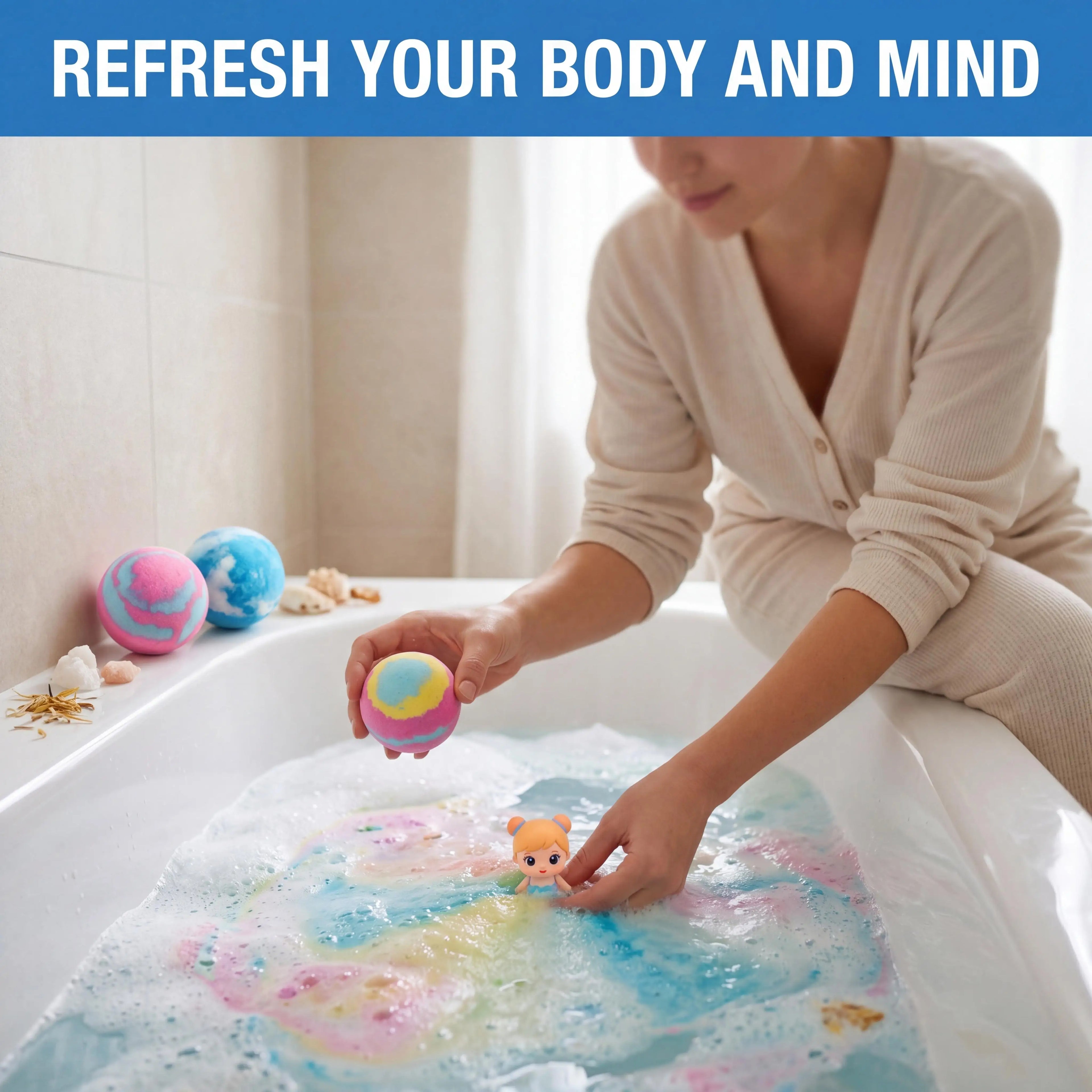 Kids Bath Bombs Set With Surprise Toys Handmade Colorful Bubble Bath Balls Relaxing Funny Perfect Birthday Spa Gift For Children Oasis Select