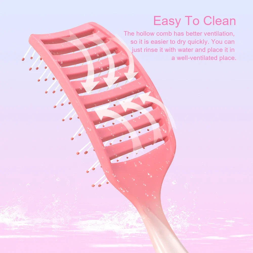 Hollow Out Hair Brush Scalp Massage Combs Hair Styling Detangler Fast Blow Drying Detangling Tool Wet Dry Curly Hair Oasis Select