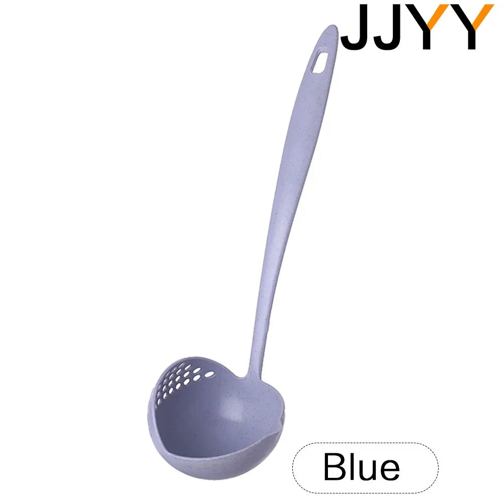 The 2 in 1 Kitchen Spoon Spoon Long Handle Plastic Colander Filter Tableware Hot Pot Spoon Oasis Select Blue