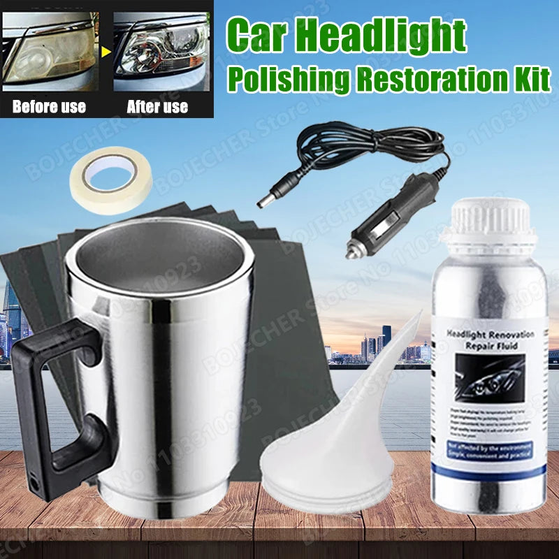 Car Headlight Polishing Kit 100ML/50ML Headlight Restoration Liquid Polymer Headlamp Renovation Repair Clean Kit Automobile Tool Oasis Select