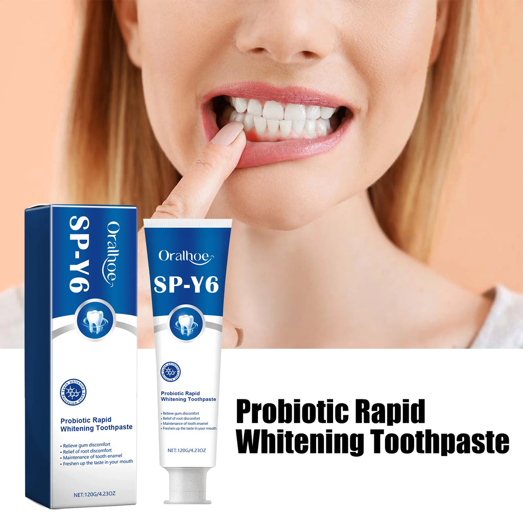 Oralhoe Probiotic W-hitening Toothpaste Fresh Breathing Deep Cleansing Remove Yellow Plaque Stains Teeth Brightening Toothpaste Oasis Select