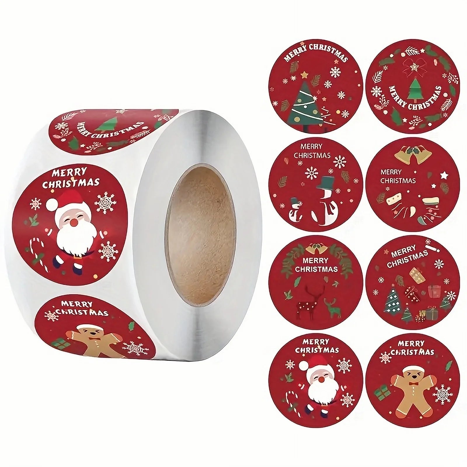 500pcs/roll, Merry Christmas Stickers, Christmas Themed Seal Label Stickers, DIY Gift Bake Wrap Envelope Stationery Decoration Oasis Select 1 roll