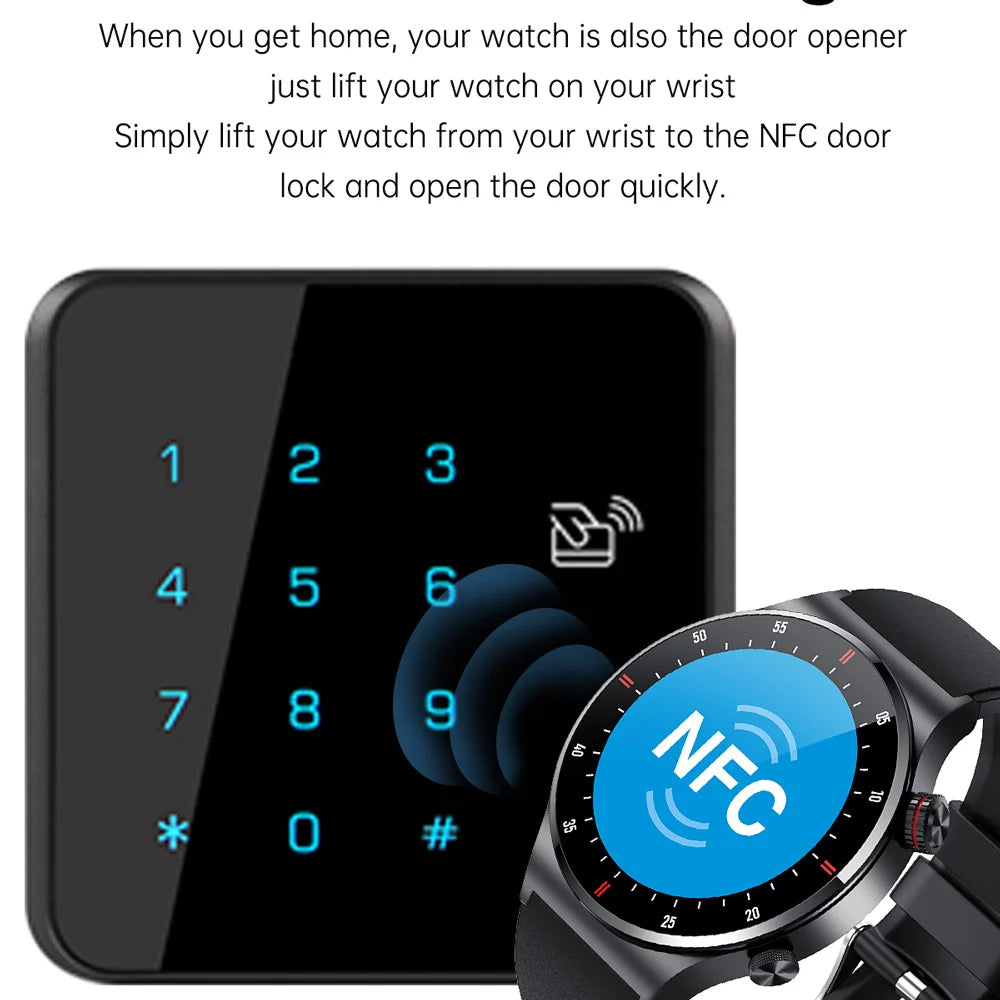 Men Blue Tooth Call Smart Watches NFC Card Key Heart Rate Pressure Health Testing Sports Fitness Tracker Women Smartwatch Music Oasis Select