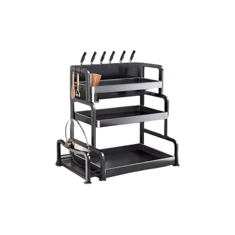 Multi-functional Household cutting board seasoning storage rack multi-layer knife holder chopstick cage kitchen countertop rack Oasis Select