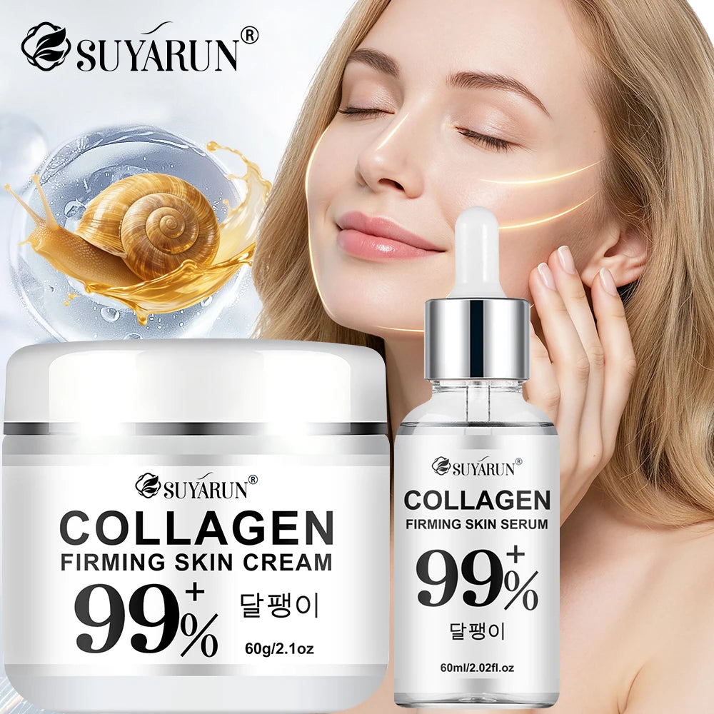 SUYARUN Anti-Aging Collagen Cream & Serum Set - Moisturizing, Wrinkle Reduction, Firming, Brightening - Free Shipping. Oasis Select