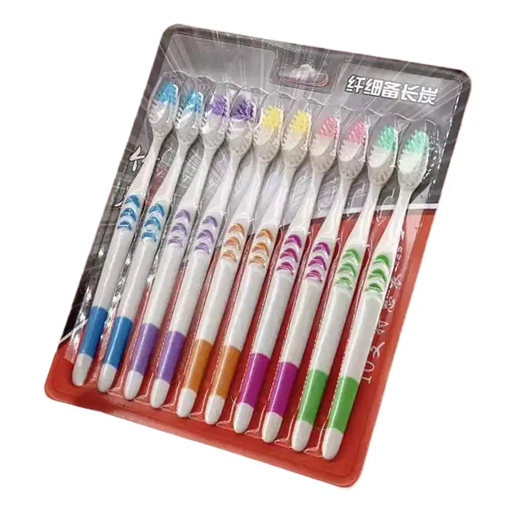 10-Pack Bamboo Charcoal Toothbrushes – Ultra Soft for Adults Charcoal Toothbrush Set Oasis Select white