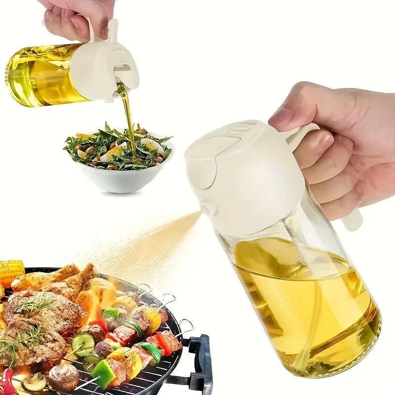 1pc 450ML Dual-Purpose Oil Mister Bottle with Automatic Shut-Off Sprayer - BPA-Free PET Plastic for Cooking, Grilling, Baking Oasis Select