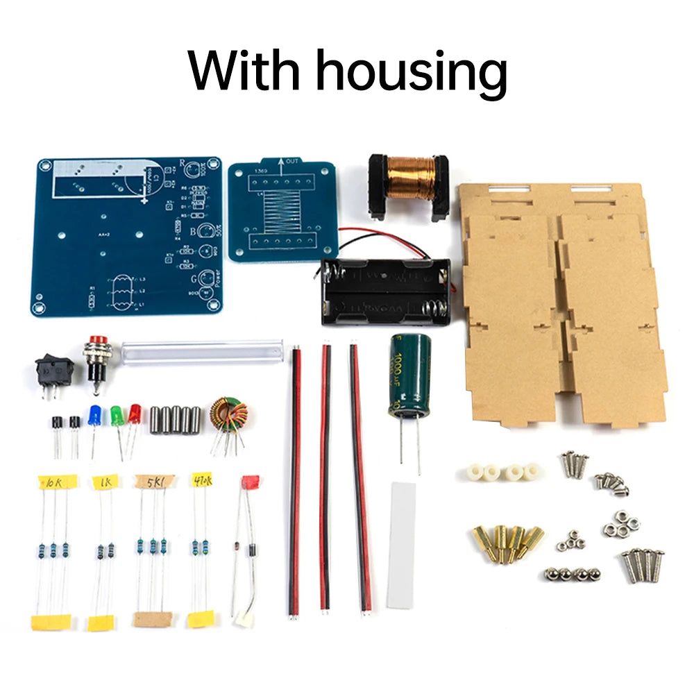 DC3V DIY Electric Magnetic Transmitter Electronics Kit With Level Indication Circuit Shooting Game Electronic Experiment Parts Oasis Select With shell