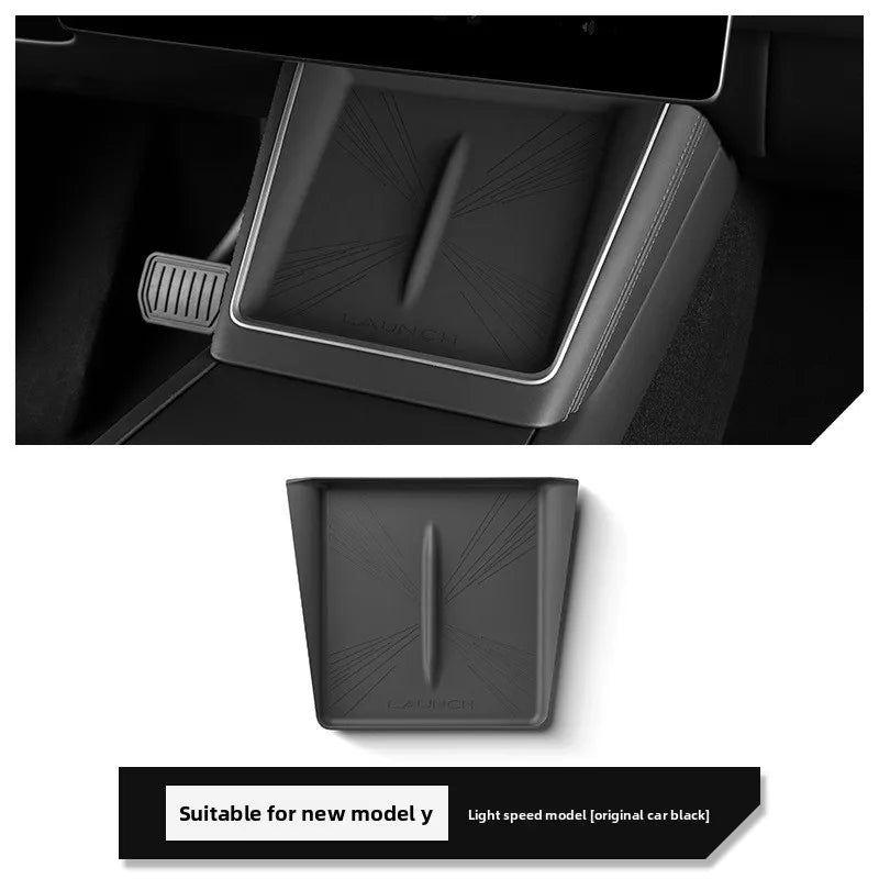 For Tesla Car Accessories Car Wireless Charging Pad for Tesla Model Y Juniper 2025 2026 Center Console Anti Slip Silicone Mat Oasis Select black B