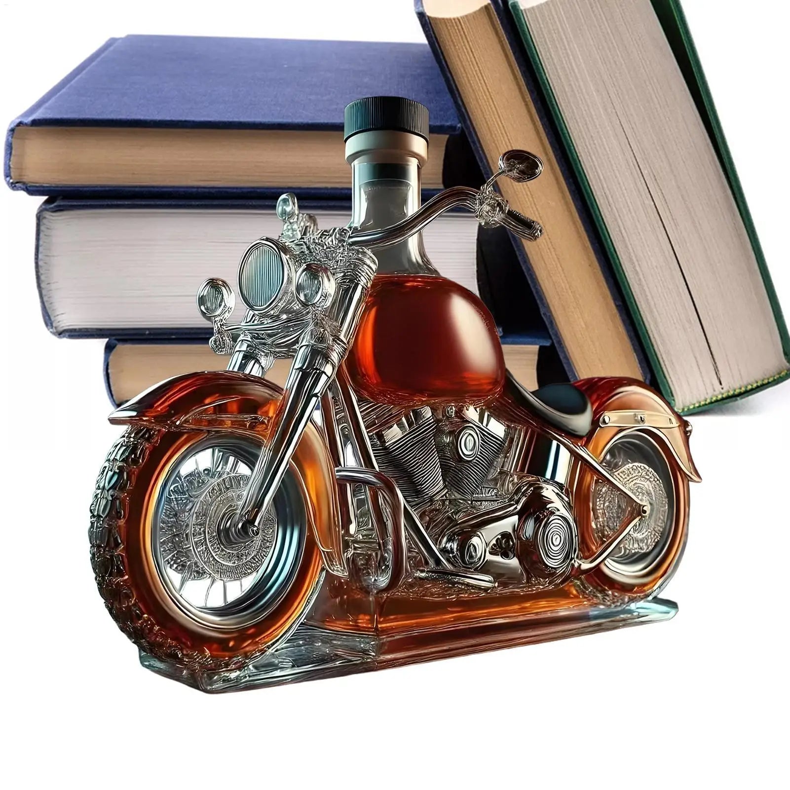 Glass Wine Decanter Motorcycle Liquor Decanter Wine Bottle Funny Drink Bottle Liquor Dispenser for Men Dad Motorcycle Lovers Oasis Select