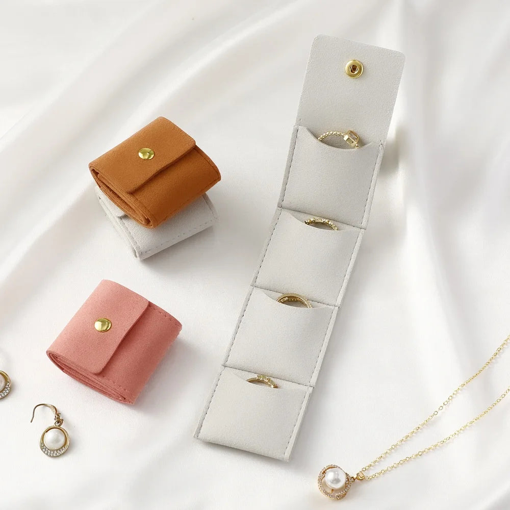 Portable Microfiber Jewelry Roll Organizer – Travel Storage Bag