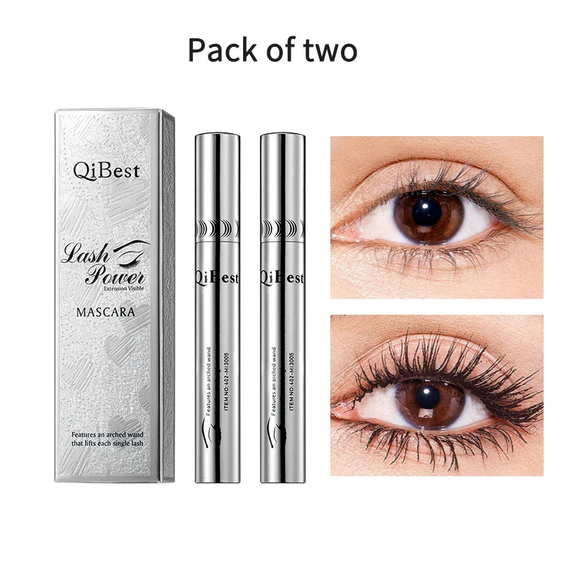 QIBEST 4D Silk Fiber Mascara 2-Pack | Waterproof & Volumizing