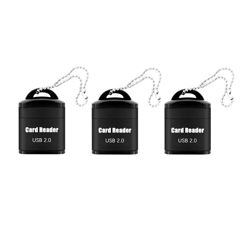 Mini High Speed USB 2.0 Card Reader TF Memory Card Adapter For Computer Desktop Laptop Notebooks USB Cartridge Oasis Select Black 3pcs