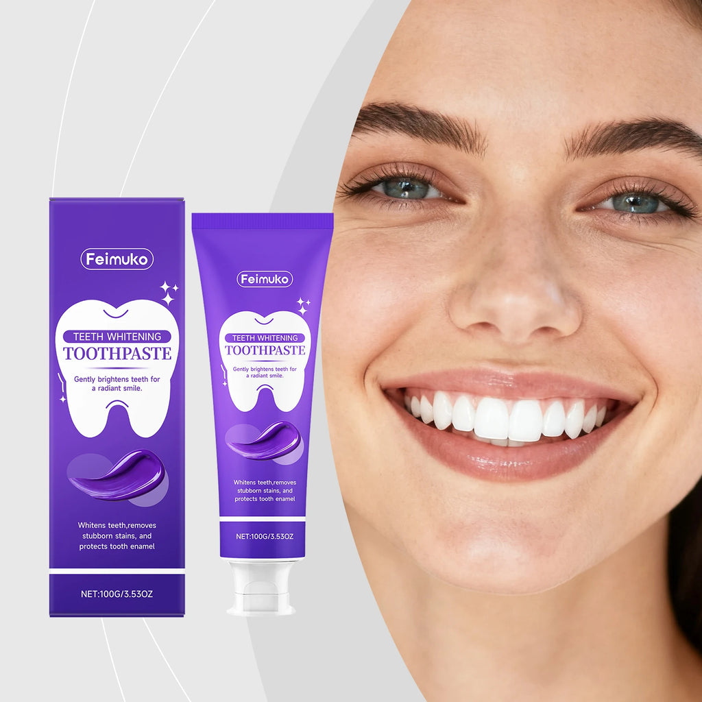 FEIMUKO Purple Whitening Toothpaste – Color Correction 100g Whitening Toothpaste Oasis Select