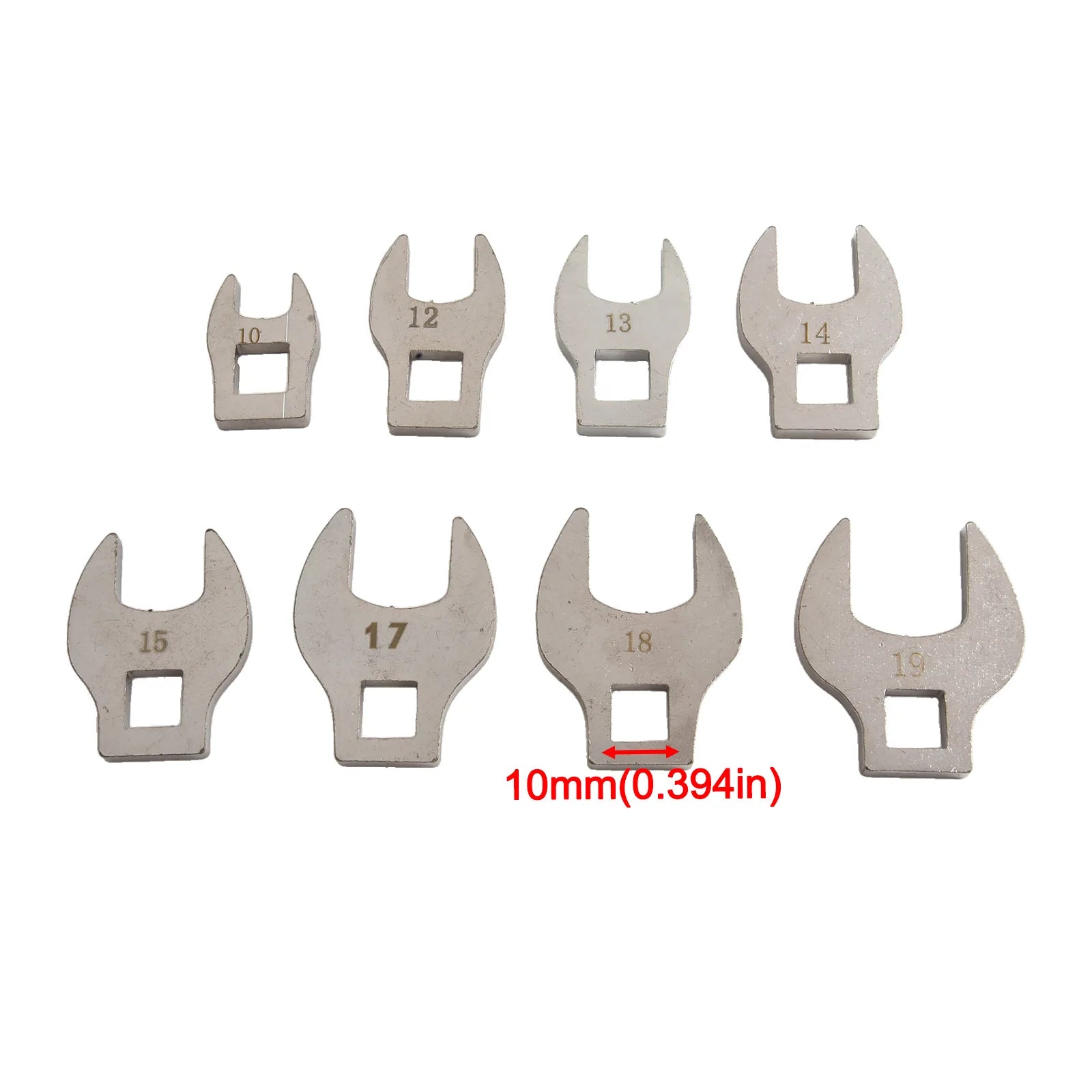 8Pcs 3/8In Drive Crowfoot Wrench 10 To 19mm Metric Foot Open End Spanner Metric Hardware Tool Wrench Oasis Select