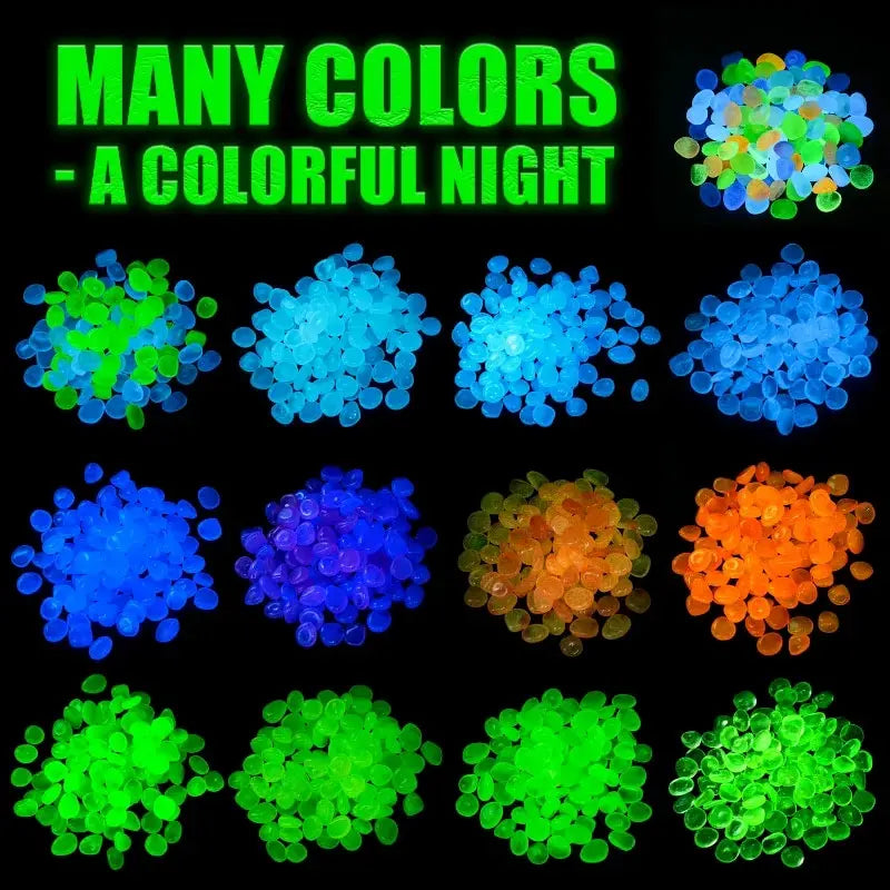 200Pcs Glow in the Dark Pebbles – Garden, Aquarium & Patio Decorative Garden Pebbles Oasis Select