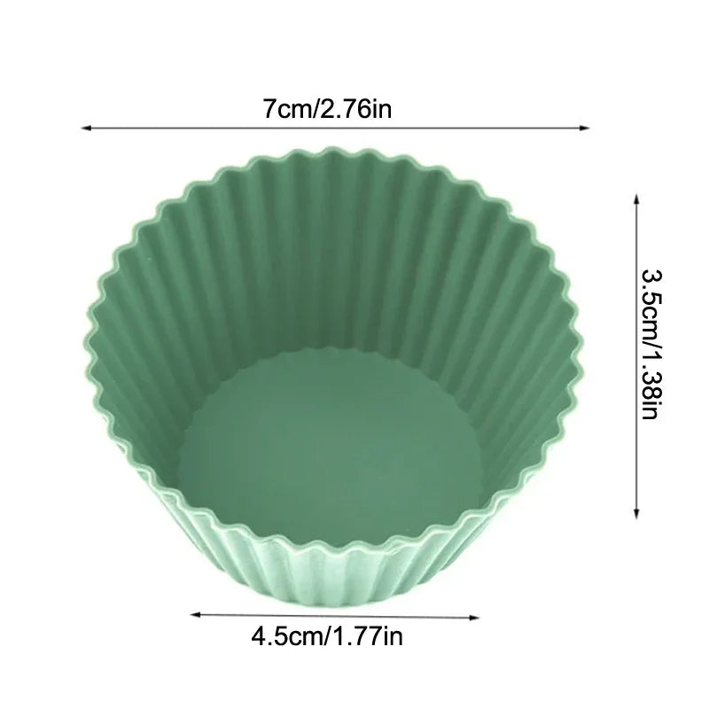 12/24Pcs Silicone Cake Mold Round Shape Muffin Cupcake Baking Molds Pudding Jelly Cup Pastry Home Kitchen Bakeware BPA Free Oasis Select