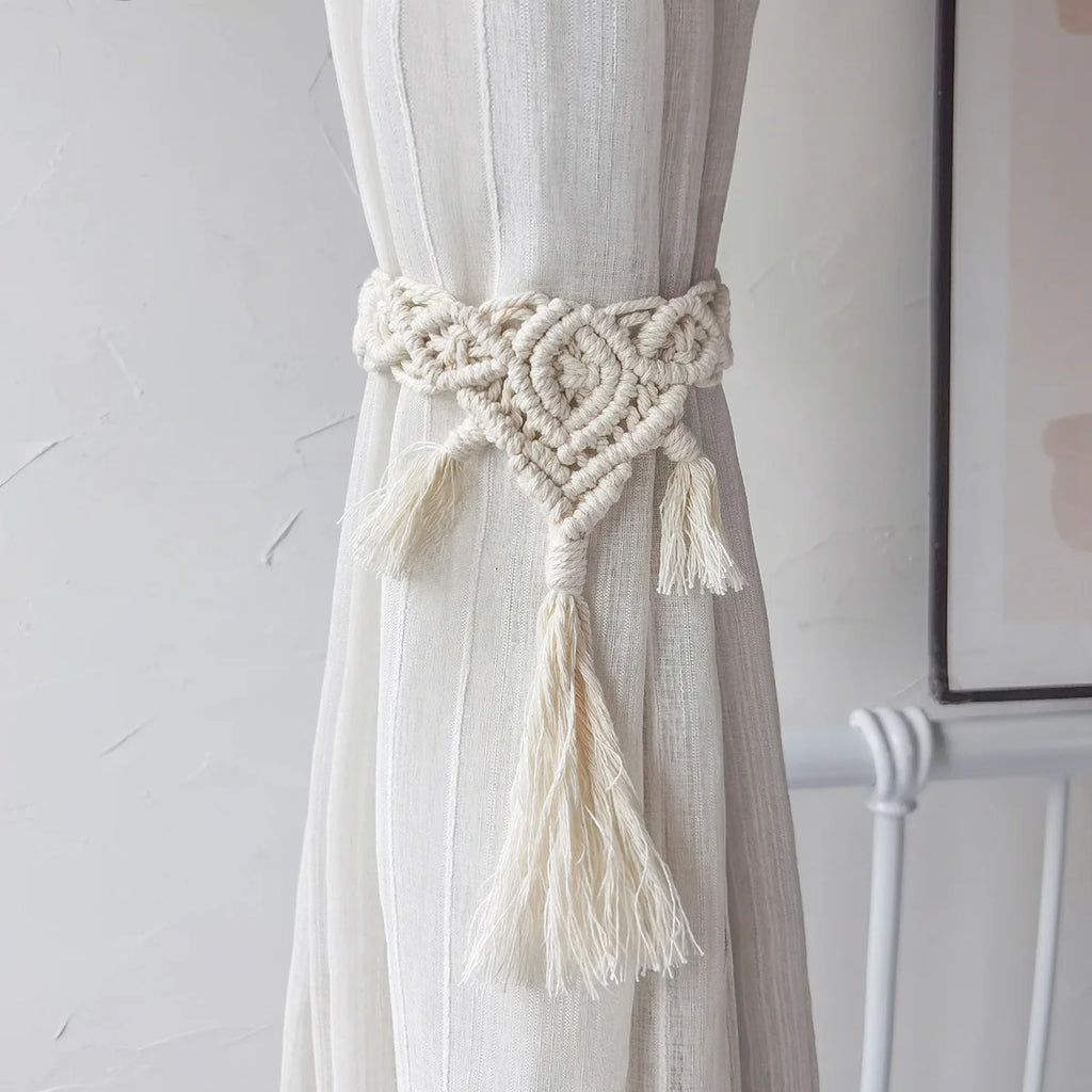 Nordic Style Hand-woven Curtain Tie Rope Decorative Pendant Light Luxury Curtain Tassel Strap Curtain Tie Buckle Home Decor Oasis Select