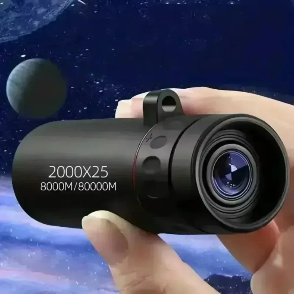 2000x25 HD Monocular Telescope Mini Portable Mobile Phone Telescope with Holder Outdoor Camping Hunting Birdwatching Telescopes Oasis Select 2000x25 Telescope