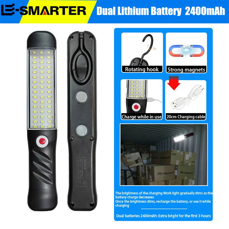 Car Repair Work Night Lamp Rechargeable Portable Spotlight Power Outage Emergency Fishing Camping Magnet Floodlight 3 Lighting Oasis Select QZ0378 Light
