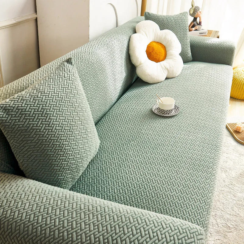 New Multi-functional Sofa Cover All-inclusive Universal Anti-cat Scratch Elastic One-piece Sofa Cover Sofa Covers Oasis Select 4 people 235-300cm grass green