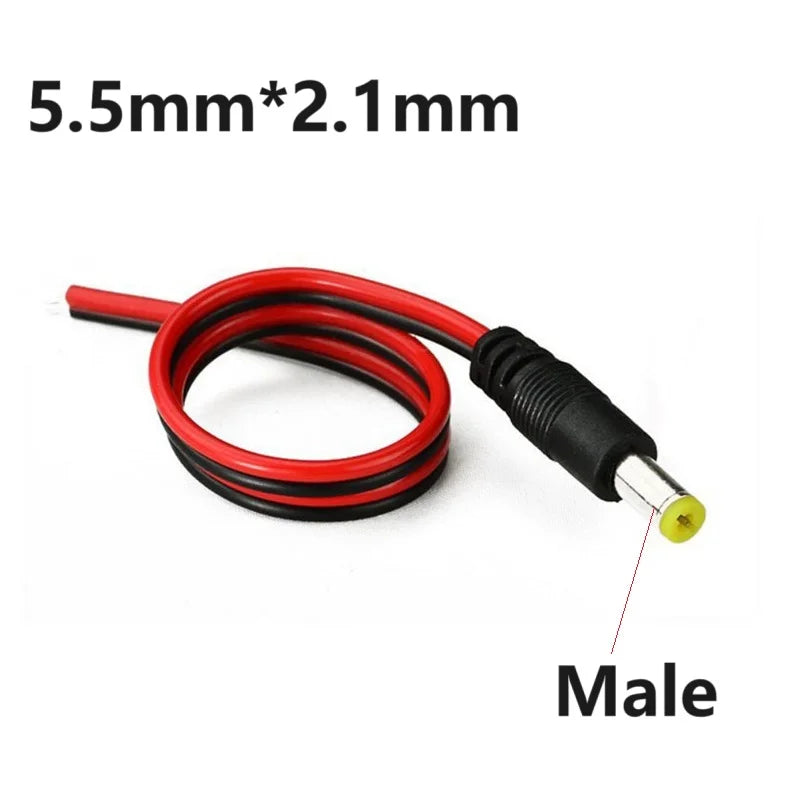 25cm 12V DC Male Female jack Extension Connectors Cable Adapter Plug Power Supply 5.5x2.1mm LED Strip Light CCTV Camera DC Wire Oasis Select Male 10PCS