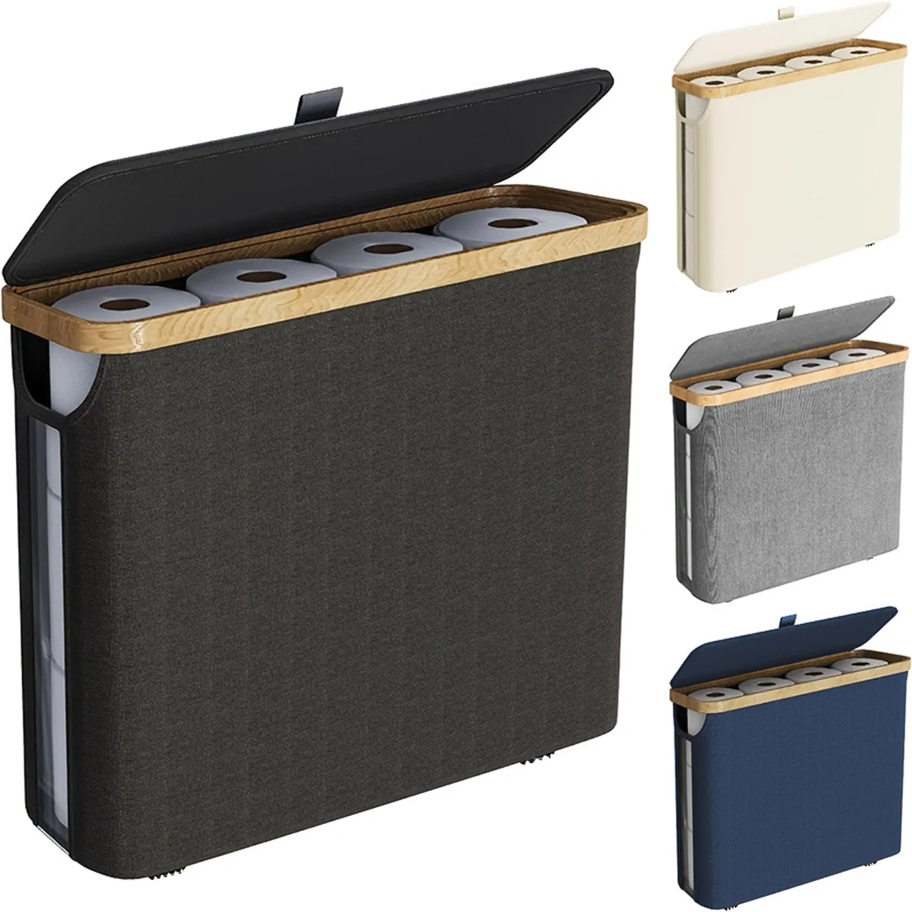 Large toilet paper storage box, laundry basket, clothes storage box, toy storage box, Oxford cloth storage shelf with lid Oasis Select